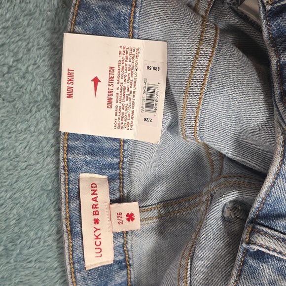 Lucky Brand Light Blue Denim Midi Skirt - Picture 3 of 6